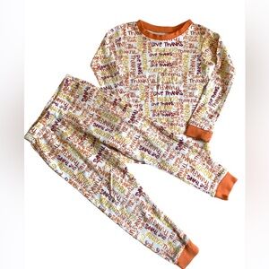 Burt's Bees Kids 100%organic cotton White and Orange autumn pajama set